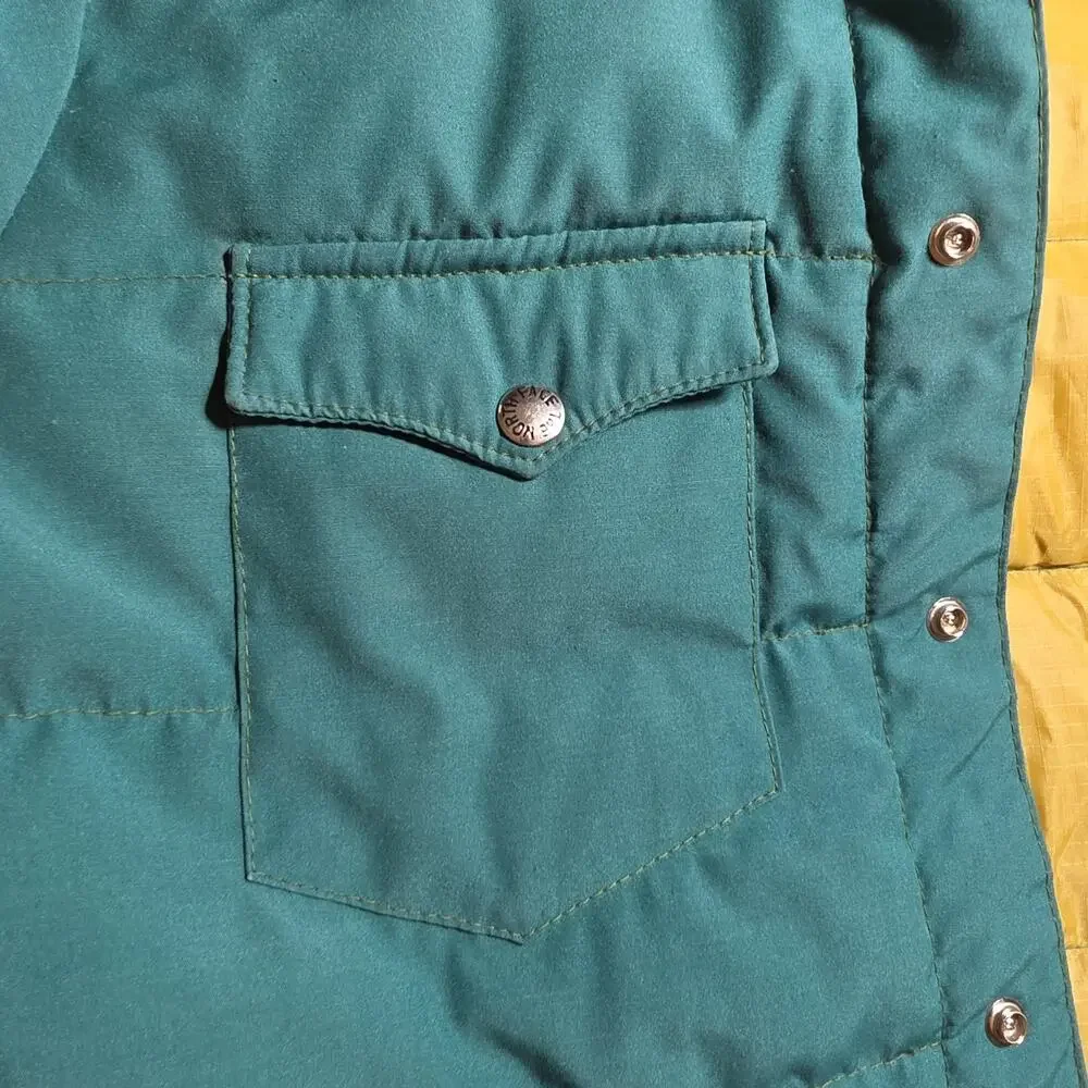 Vintage 70s 80s The North Face Quilted Puffer Green Jacket Brown Label Men's M